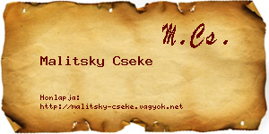 Malitsky Cseke névjegykártya